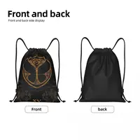 Custom Tomorrowland Belgian Electronic Dance Drawstring Bag Men Foldable Sports Gym Sackpack Music Festival Shopping Backpacks 2