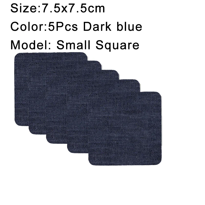 Denim Iron-On Patch Set: Self-Adhesive Blue Cotton Repair Patches