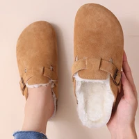 Winter House Slippers For Men Anti-Slip Fluffy Warm Slippers Short Plush Slippers With Durable Rubber Sole 1