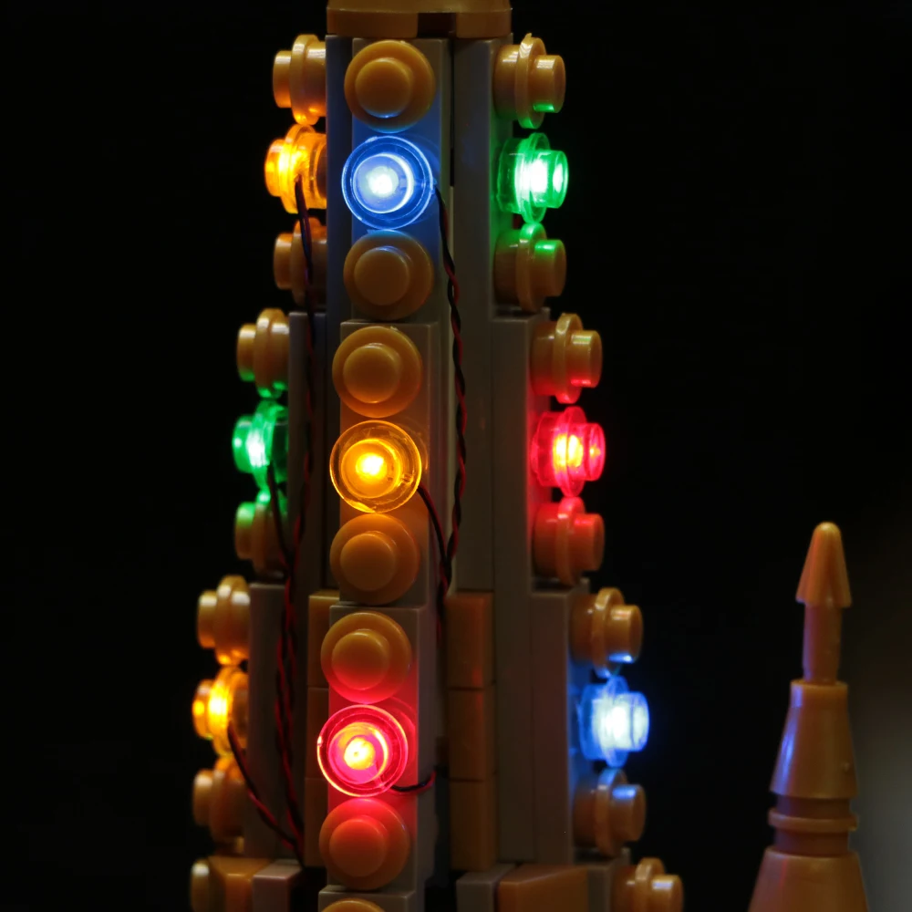 12PCS 1x1 Dot Water Lamp Compatible Building Blocks Decorate  House Automobile Garden Lawn 8 Modes Lighting DIY 5