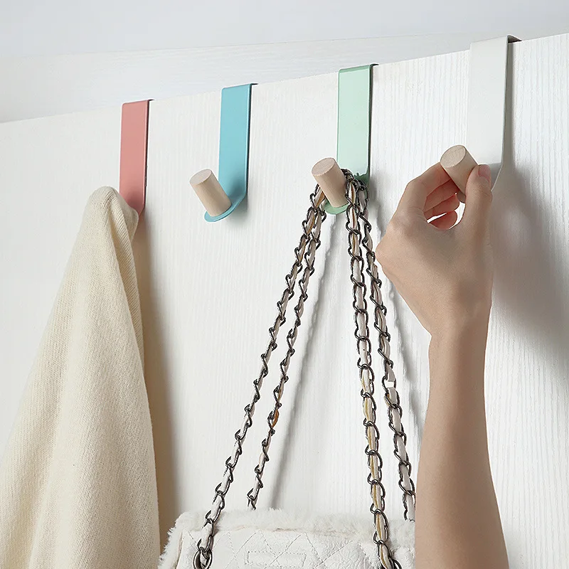 1PC Carbon Steel Wood Door Back Hook Towels Clothes Kitchen Bathroom Cabinet Storage Hanger Hook Behind Door Hanging Holder 15KG storage hook door hook