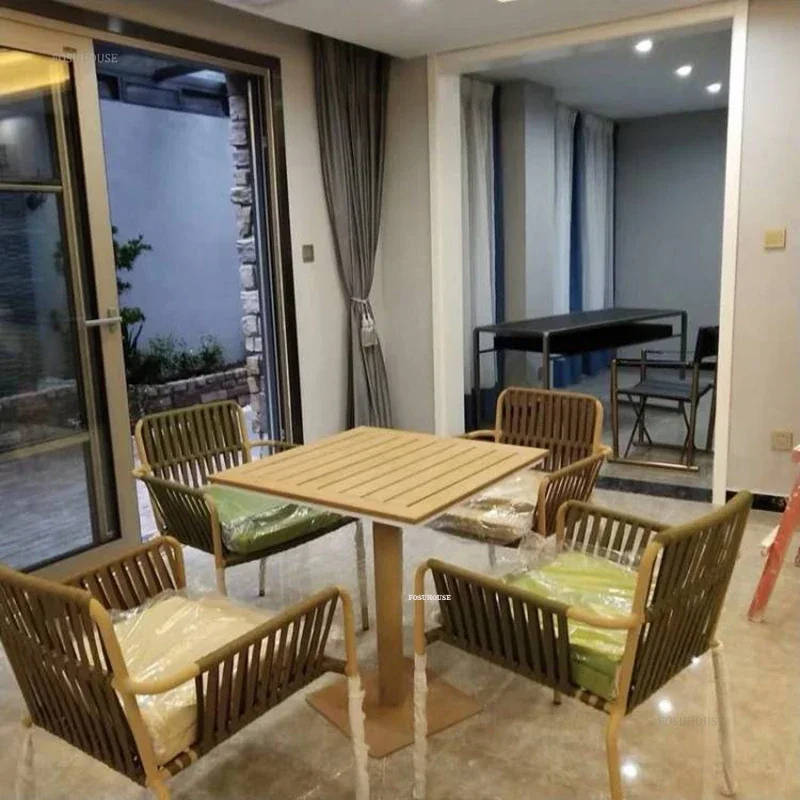 Garden Chairs Outdoor Furniture Nordic Courtyard Terrace Waterproof Sun Protection Rattan Chairs Outdoor Garden Furniture Set Y