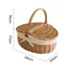 Picnic Basket, Wicker Basket, Sturdy Woven Body with Removable Liner, Outdoor Camping Basket for Birthday, Gift Basket for 6