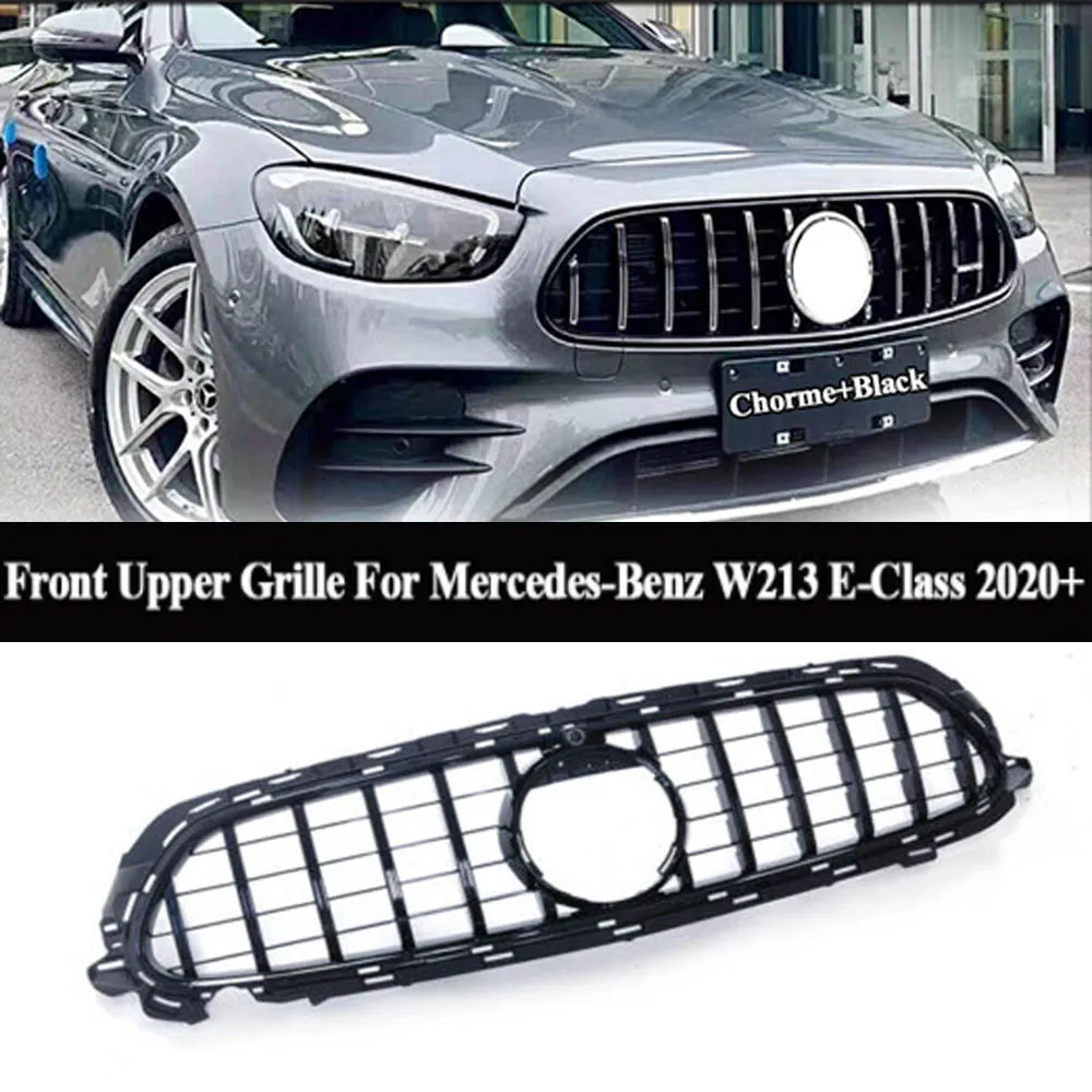 W213 Gt Style Paraurti Anteriore Griglia Superiore Racing Grill Per Mercedes-Benz W213 Classe E E220 E250 E300 E350 E400 E450 2020-2023