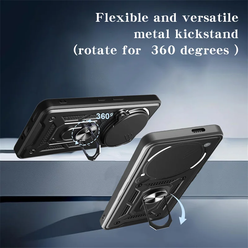 Premium Armor Case with Slide Camera Protection and Car Magnetic Holder Ring