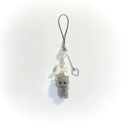 Handmade Y2K Furry Kitten Fashion Keychain (Phone charm Ash)