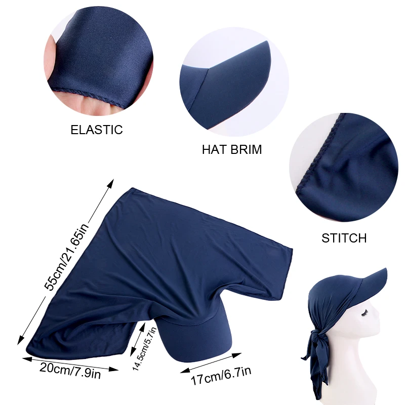 Women Classic Solid ColorTurban Hat Outdoor Brim Sunshade Hats Curved Hat  Baseball Cap Sun Hats Headscarf Scarf Femme