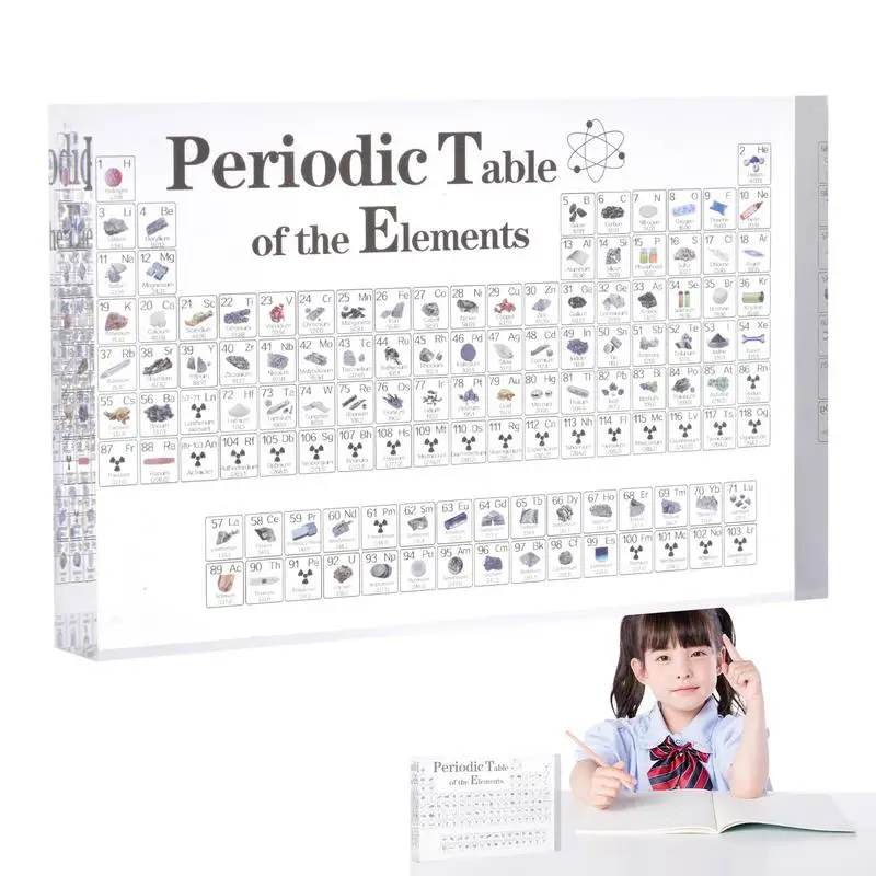 Tavola Periodica Tavola Periodica Acrilica Trasparente Colorata Con Elementi Reali Regalo Didattico Pratico Per L'Apprendimento Della Scienza