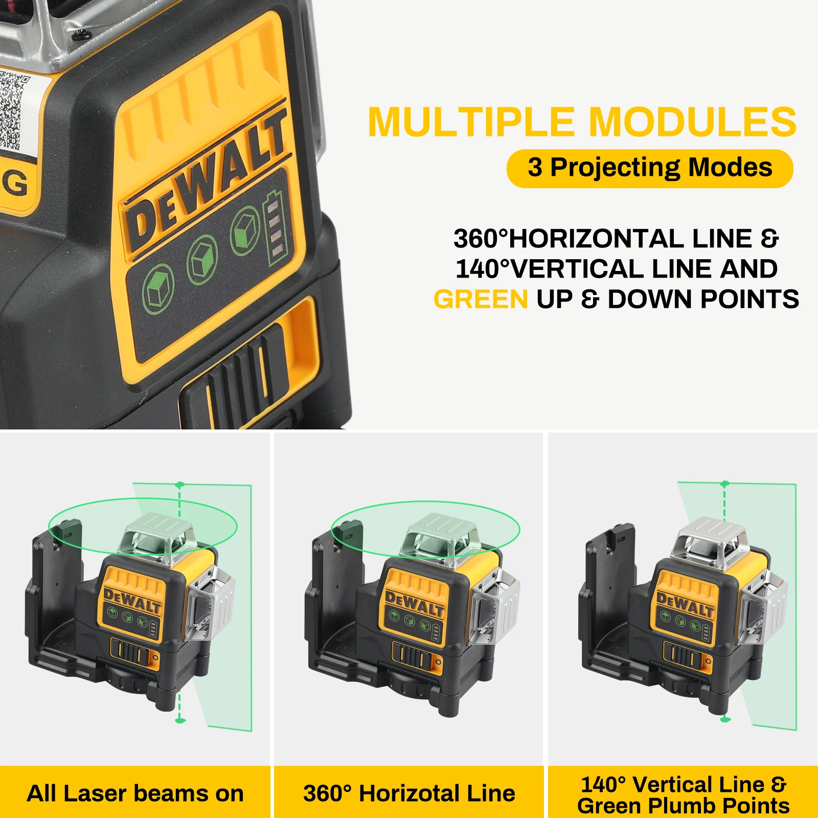 Laser Level Dewalt DW089LG 3 Sides*360 12 Lines Horizontal Green Light tool Meter Outdoor Degree Vertical 12V Battery laser