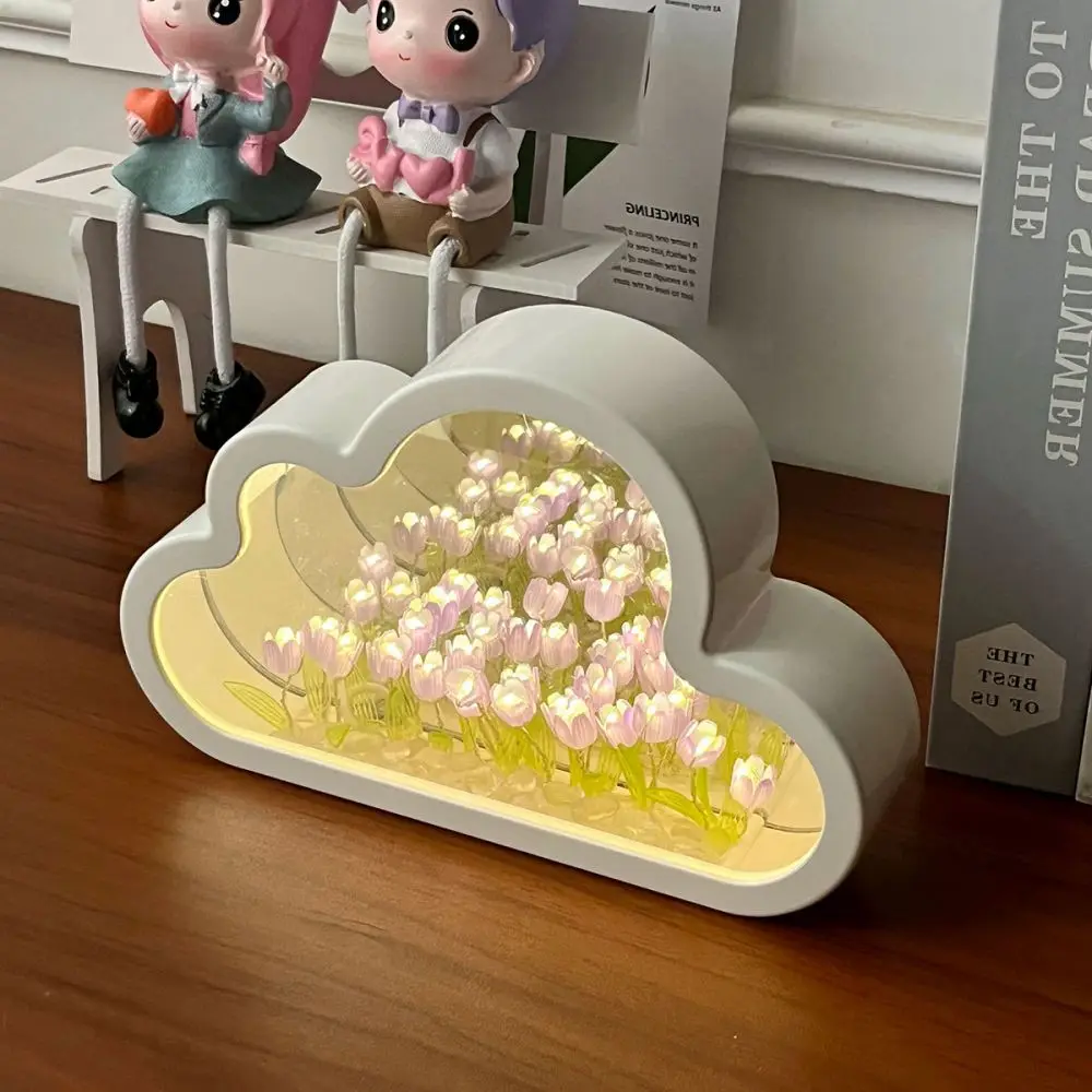 1pc Handmade DIY Creative Gift Tulip Flower Sea Night Atmosphere Lamp Gifts For Halloween Christmas Birthdays Girlfriend 4