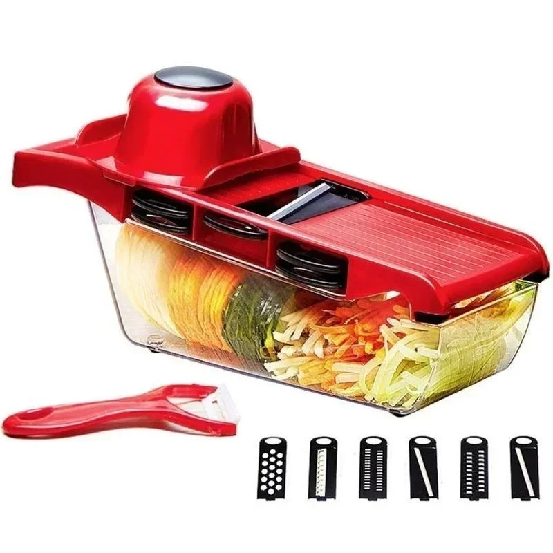Multifunctional 9 In 1 Vegetable Slicer Cutter Shredders Slicer with Basket Fruit Potato Chopper Carrot Grater Kitchen Gadgets