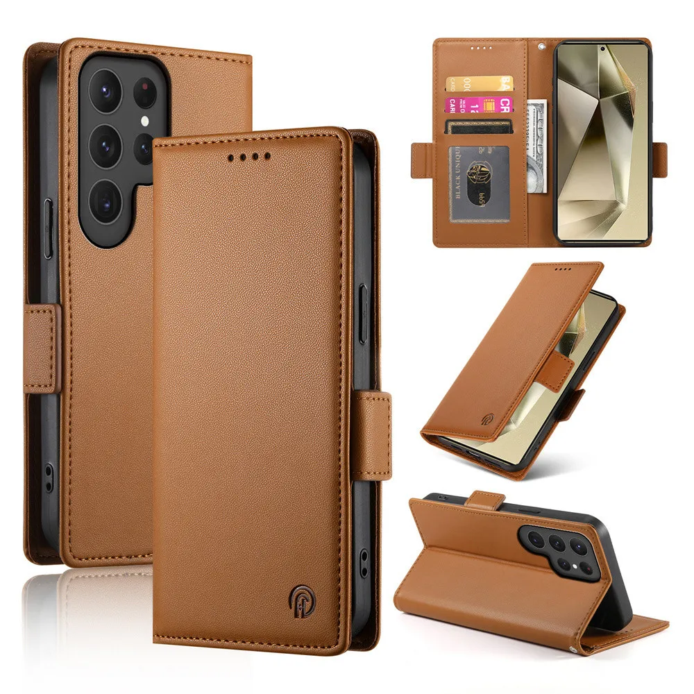 Premium Flip Wallet Phone Case with Card Slot and Kickstand - PU Leather Cover