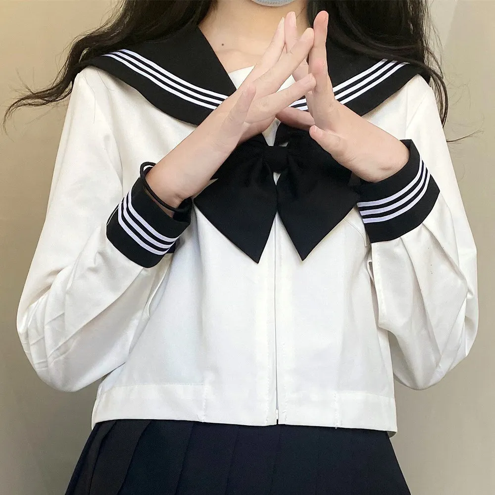 Japanese School Girl Uniform Plus Size JK Navy Sailor Costume Sets for Women Girls