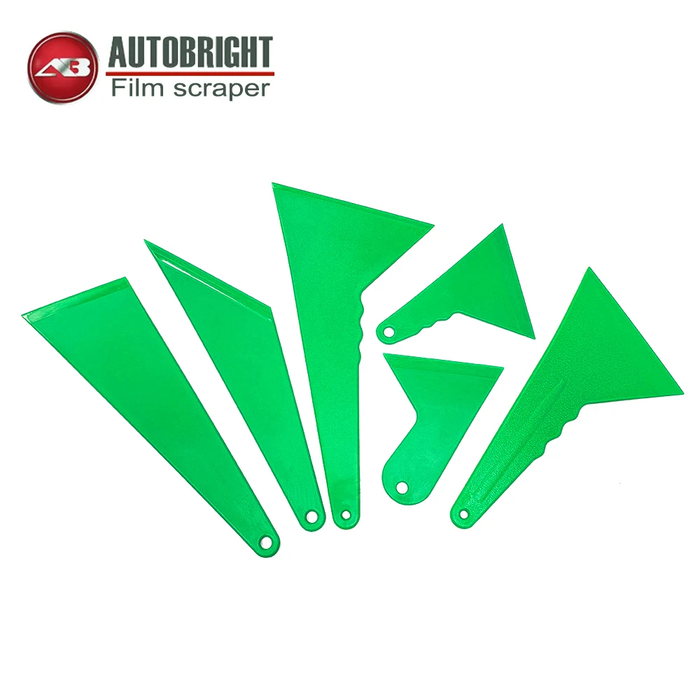 AUTOBRIGHT Professional Green Triangle Car Wrapping PPF Scraper set Squeegee Multi-Size Plastic for CAR Film sticking Tools