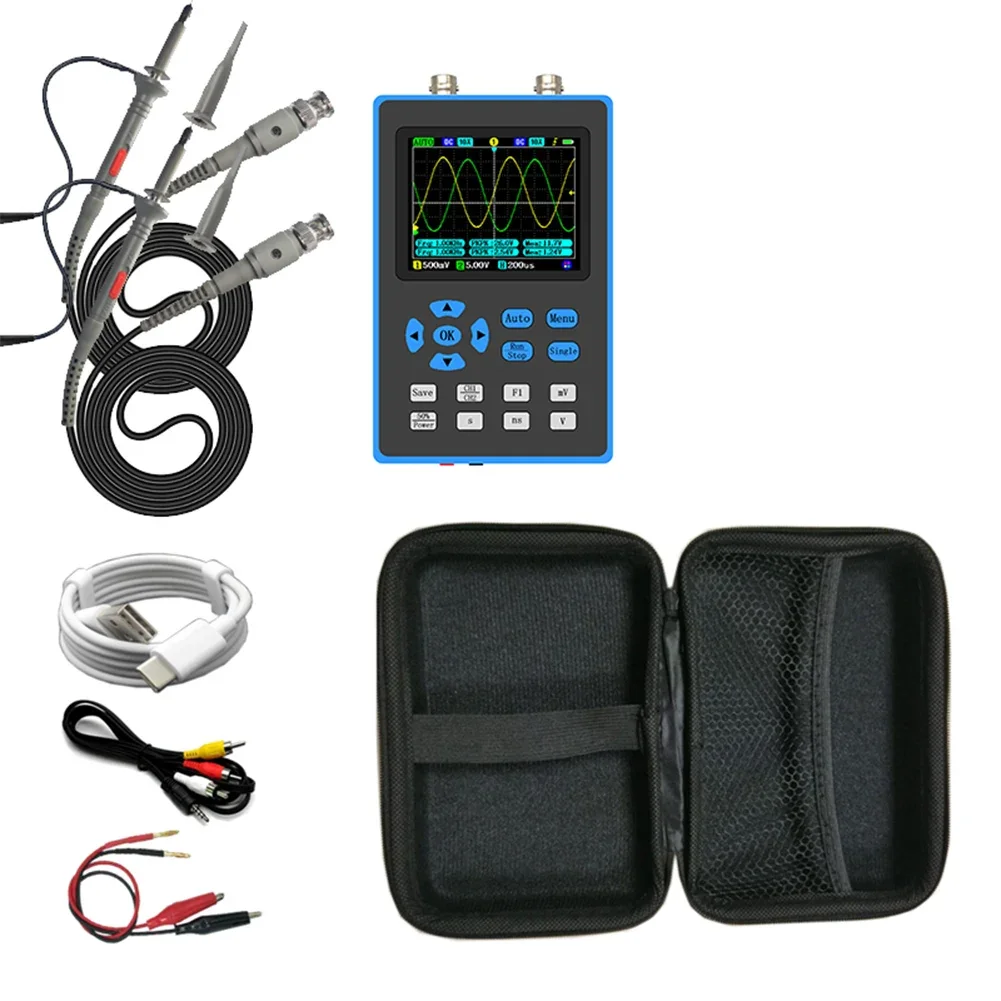 28Inch Handheld Digital Oscilloscope 120M Bandwidth Portable Dual Channel Oscilloscope Signal generator XYmode for Car Repair digital oscilloscope signal generator
