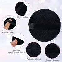 Wholesale Black Velet Powder Puffs with Box Makeup Sponges Wet Dry Use Setting Powder Pad Blush BB Cream Foundation Makeup Puff 2