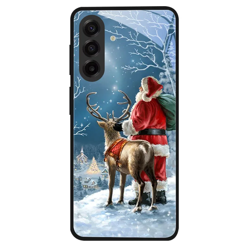 Festive Christmas Style Shockproof Tempered Glass Phone Case
