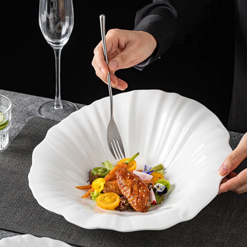 Western-style soup bowls, advanced cold dishes, special-shaped salad bowls, ceramic fusion dishes, hotel tableware.