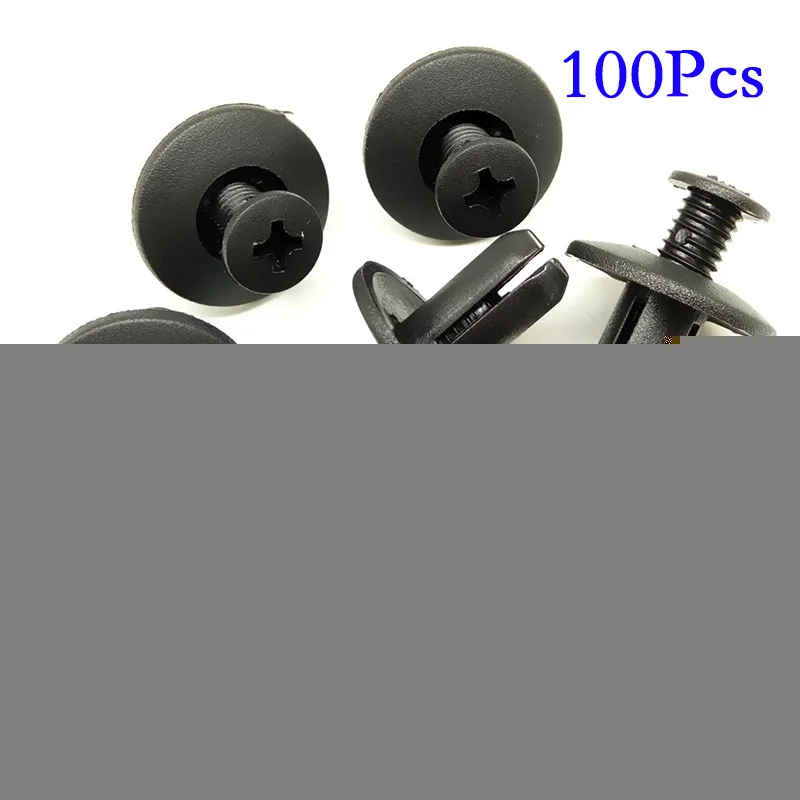 

100pcs Car Fasteners Universal Car Bumper Fender Buckle Fixed Clips 8mm Hole Black Plastic Rivets Fasteners Auto Accessories