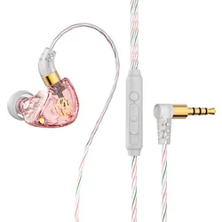 Deep Bass In - Ear Wired Earphones with Elbow Design (Pink)