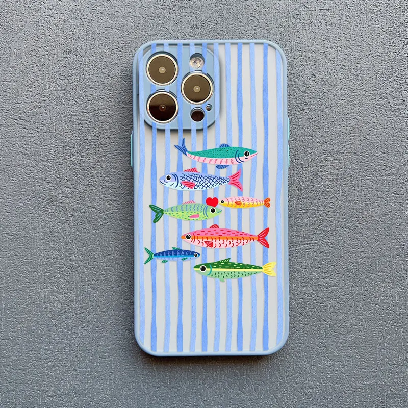 Stripe Marine Organisms Shockproof Phone Case - Durable Hard Cover s