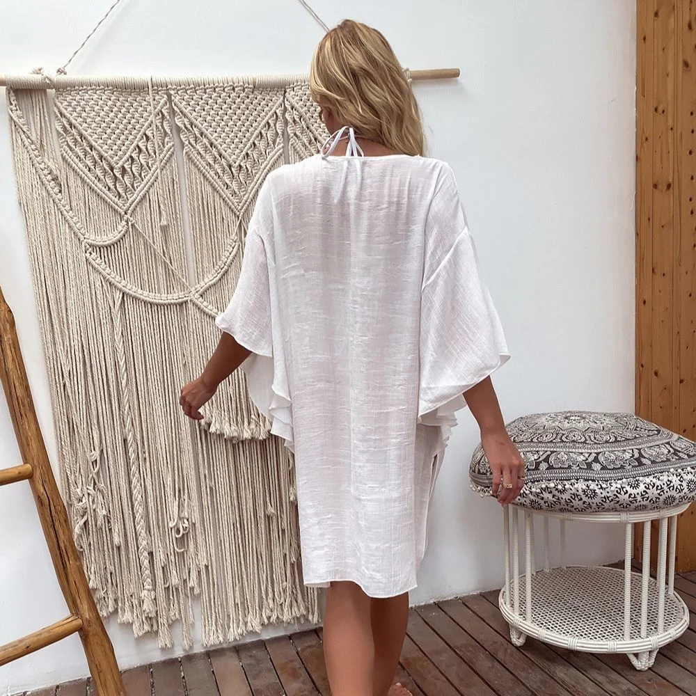 CROCHET BIKINI Beach Cover Up Hollow Out Swimsuit Women Bathing Suit Beach Dress Summer Swimwear Ladies Sexy Bikini Cover Up