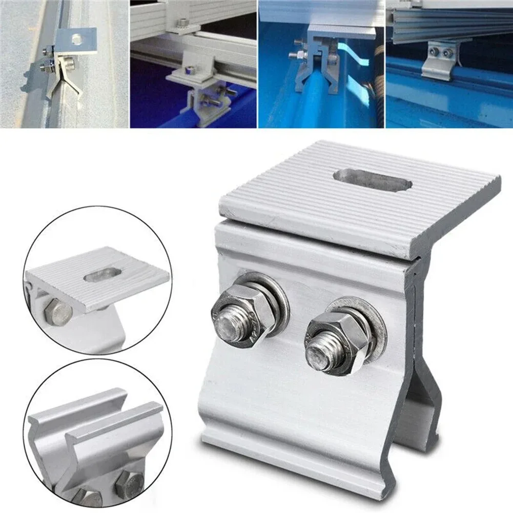 4 pcs Solar Panel Bracket Roof Mounting Fixing Clamp Photovoltaic PV Bracket Clips Solar Panel Mounting Clips House RV Boat