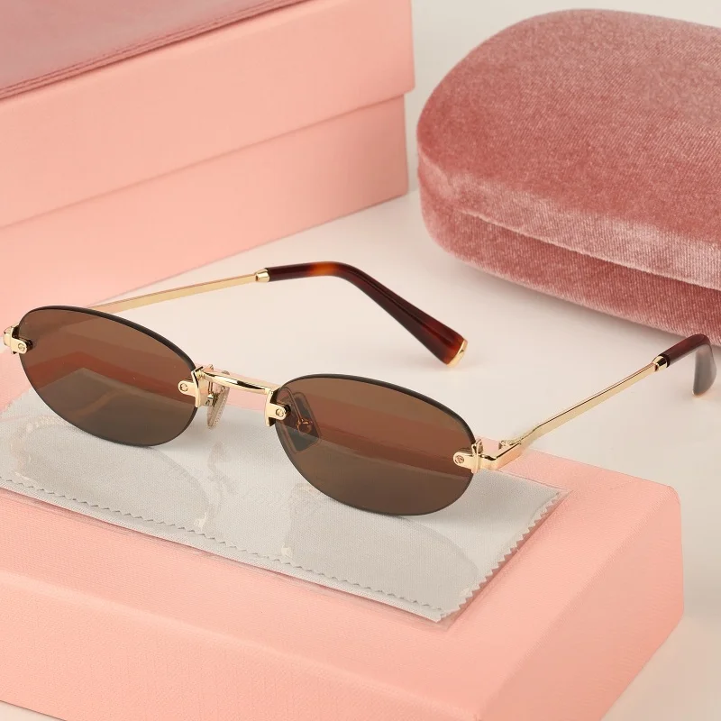 ���� �м� ���� Ÿ���� ���۶� �귣�� Desinger Retro �α� Eyeware �ҳ� ���� ��Ƽ ���̵� Frameless Sun Glasses UV400