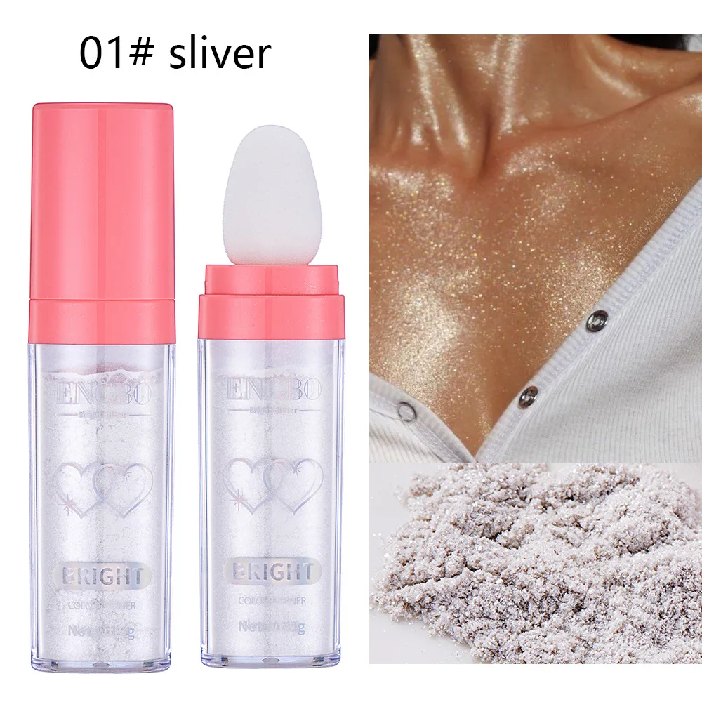 

Silver Highlighter Makeup Powder Body Shimmer Fairy Makeup Bronzer Shine Foundation Blush Lip Eye Hair Body Glitter Powder