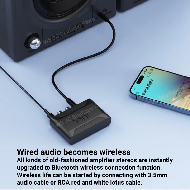 Bluetooth 5.4 Audio Receiver 3.5mm AUX RCA USB U-Disk Stereo Music Wireless Audio Adapter For PC TV Car Kit Speaker Amplifier bluetooth adapter bluetooth audio receiver audio adapter