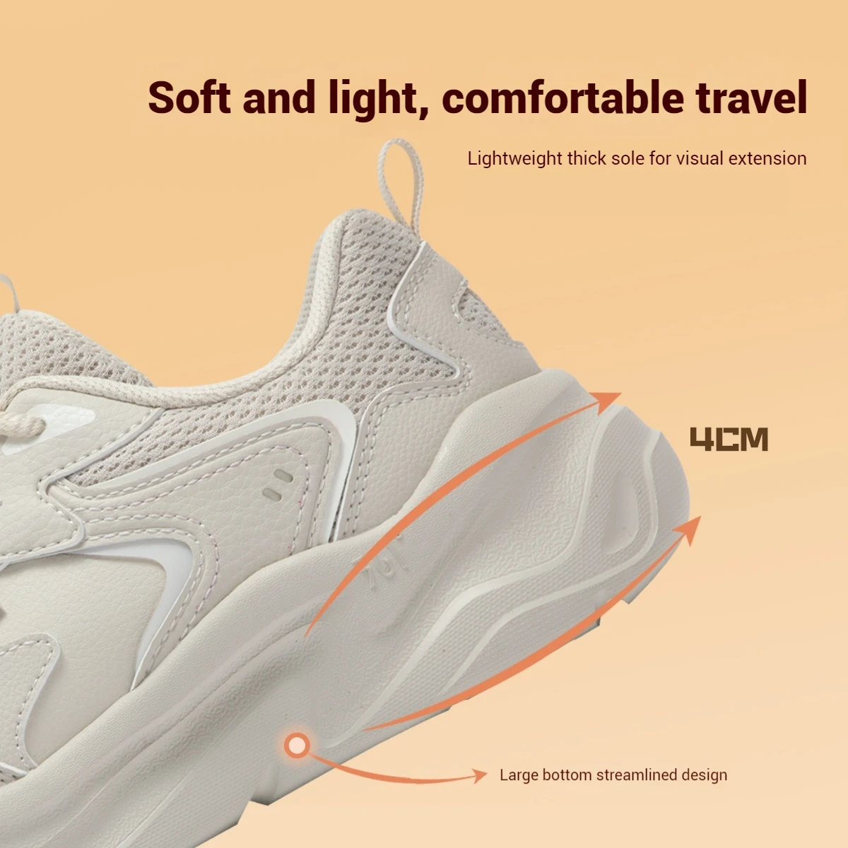 361 Degrees Croissant Women's Casual Shoes Retro Soft Lightweight Classic Winter Versatile Female Thick-soled Sneakers 682436718 3