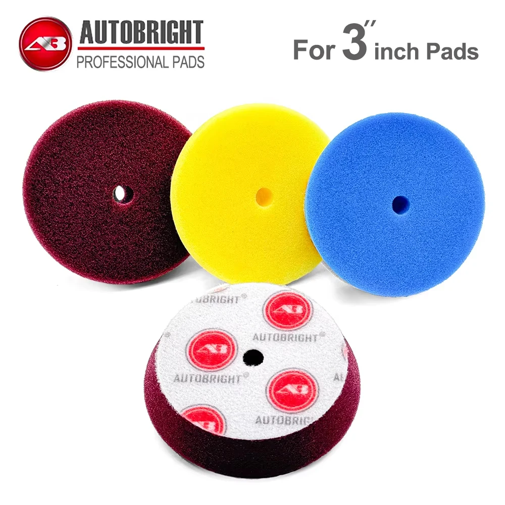 AUTOBRIGHT 3inch car polishing sponge pads professional polishing machine for processing Wax Compound Multi Hardness Foam disc