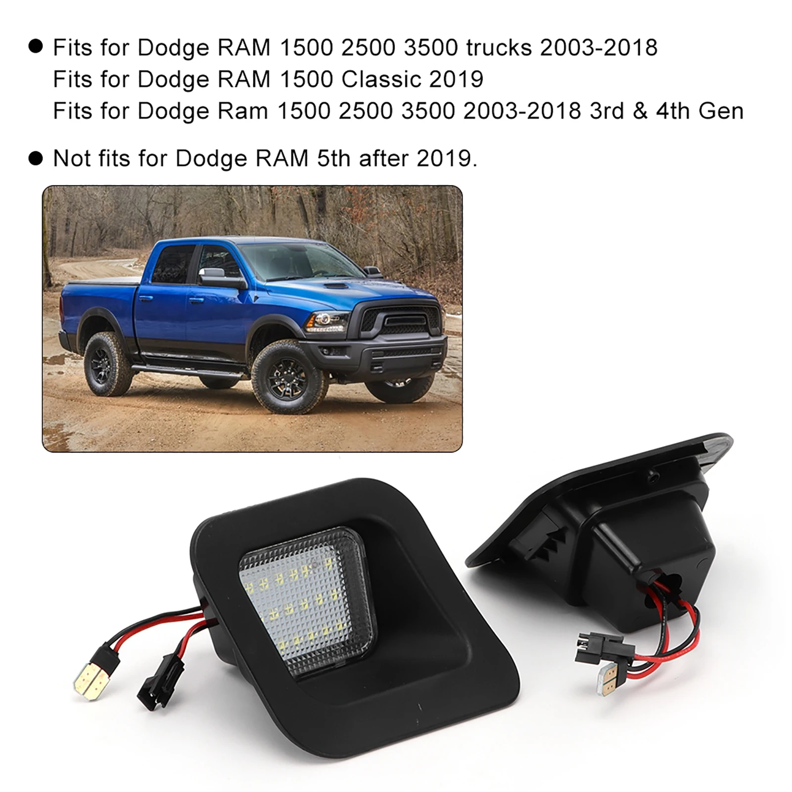 7000K LED 번호판 램프 디코더 포함 1500 2500 3500 03-18 번호판 램프 번호판 전구에 적합