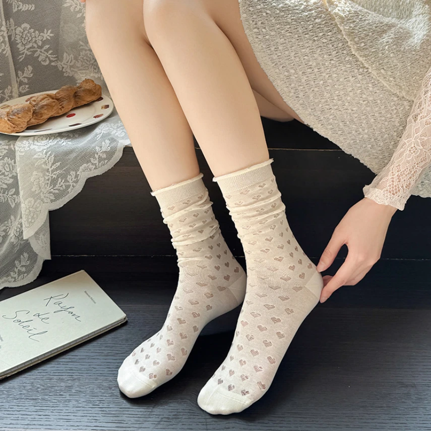 

Носки женские тонкие с вырезами, летние Свободные Повседневные базовые милые модные длинные удобные носки для девочек, 3 пары