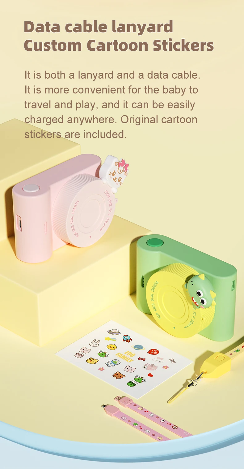 Kids Digital Camera 1080p Photo Video Camera Children 3.0 Inch Touch Screen Camcorder Cameras 48M Pixels Cute Toy Christmas Gift