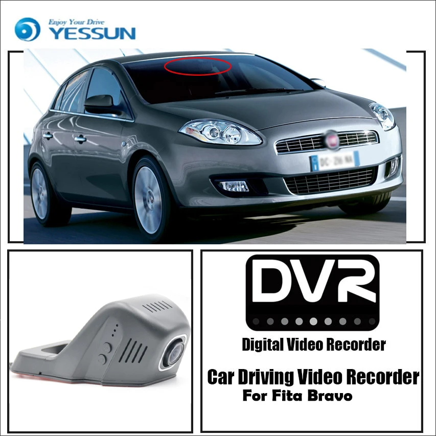

YESSUN for Fita Bravo Car Driving Video Recorder Wifi DVR Mini Camera Novatek 96658 FHD 1080P Dash Cam Night Vision