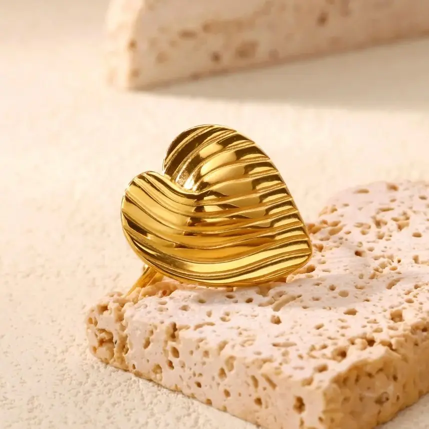 Rings Textured Heart Geometric For Women