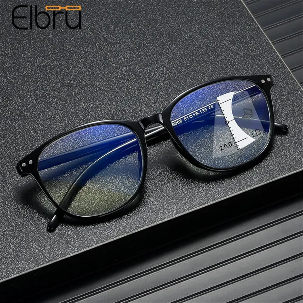 

Elbru Anti-blue Light Multifocus Reading Glasses Women Men Clear Round Smart Zoom Near And Far Dual-use Presbyopic Eyeglasses