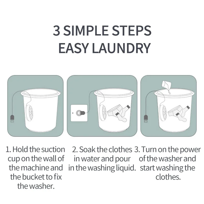 Mini Ultrasonic Washing Machine Turbo Wash Machine Portable Laundry Washer USB Dirty Clothes Cleaner Outdoor Camping