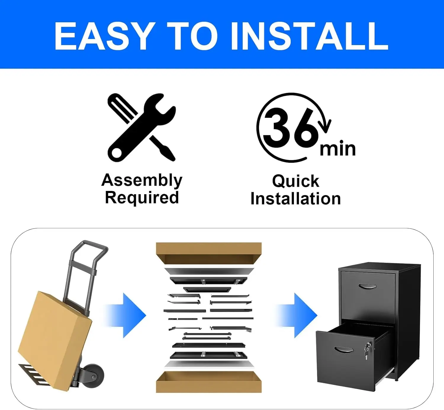 2 Drawer File Cabinet with Lock, Metal File Cabinets for Home Office, Two Drawer Locking Filing Cabinet, Small File Cabinet