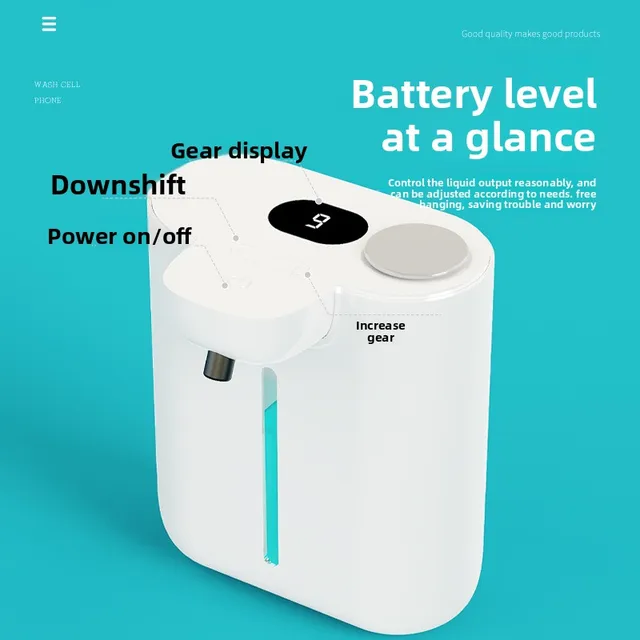 เครื่องจ่ายสบู่อัตโนมัติขนาด 500 มล. แบบไร้สัมผัส ชาร์จผ่าน USB Type C เครื่องจ่ายสบู่ไฟฟ้าแบบกันน้ำ สำหรับสบู่โฟม/น้ำ 1