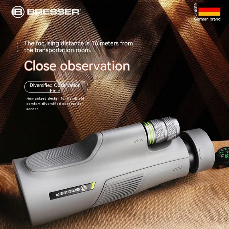 

BRESSER-Профессиональный Монокуляр с зеленой пленкой HD Портативный Водонепроницаемый Мощный BAK4 для кемпинга на открытом воздухе