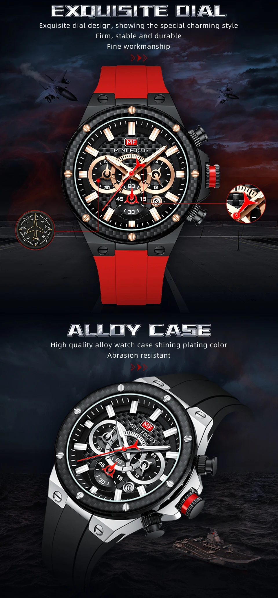 Relógio de quartzo MINI FOCUS para homens à prova d'água_voghion.com