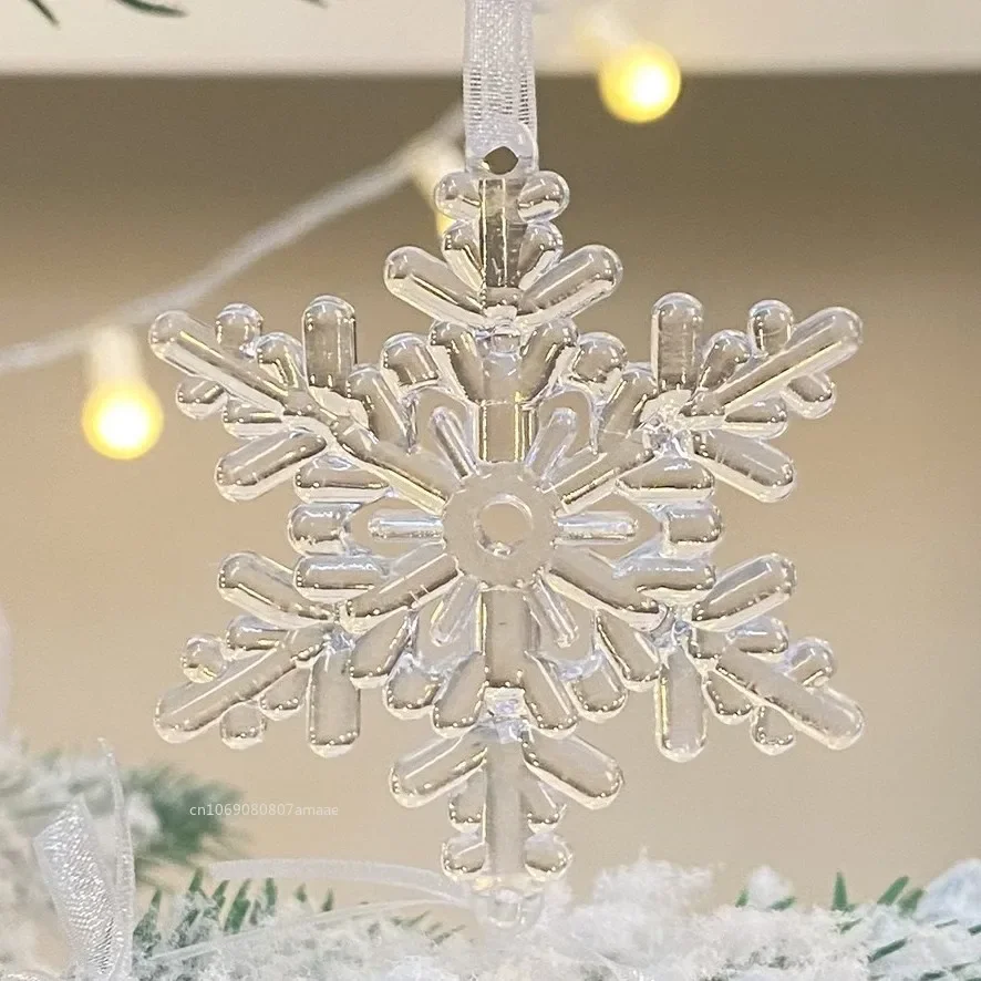 3pcs/bag Christmas Decorations Christmas Transparent Snowflake Pendants for Winter New Year Tree Home Party Ornaments christmas decorations