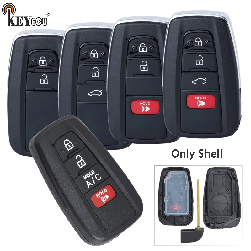 

KEYECU for Toyota Camry Prius Prime C-HR Land Cruiser Prado Samrt Remote Key Shell Case Fob 2/3/2+1/3+1Button TOY43