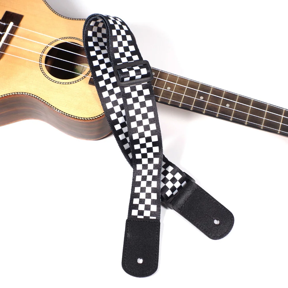 

1pc Ethnic Style Ukulele Strap Polyester Webbing Adjustable Shoulder Strap Durable Adjustable Printing Ribbon Guitar Belt