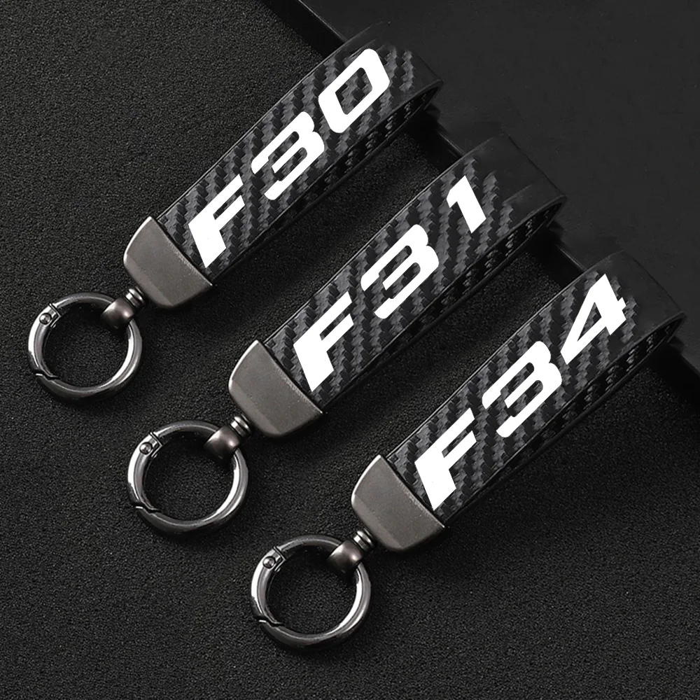 For BMW 3 Series F30 F31 F34 F35 Luxury Fashion Key Chain Carbon Fiber