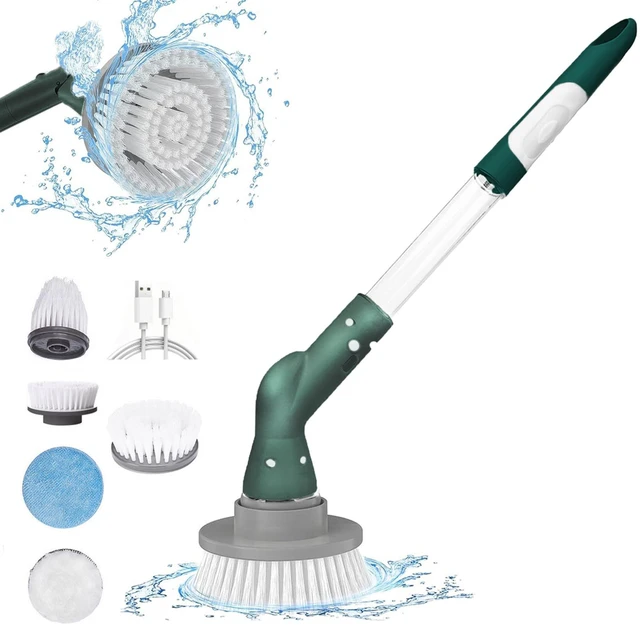 Electric Spin Scrubbers Cordless Spin Scrubbers With 5 Replaceable Brush  Heads And Adjust Extension Handle Power Cleaning Brush - AliExpress