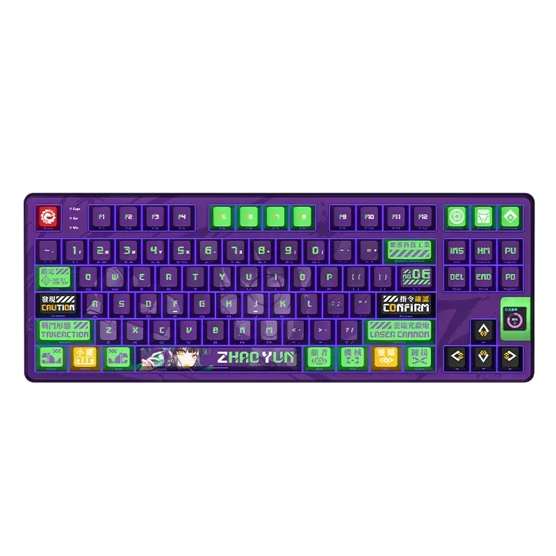 VALKYRIE VK87-ZHAOYUN 기계식 키보드, TFT 스크린, 3 가지 모드 무선 게임용 키보드, RGB 핫 스왑 개스킷, PC 게이머 액세서리