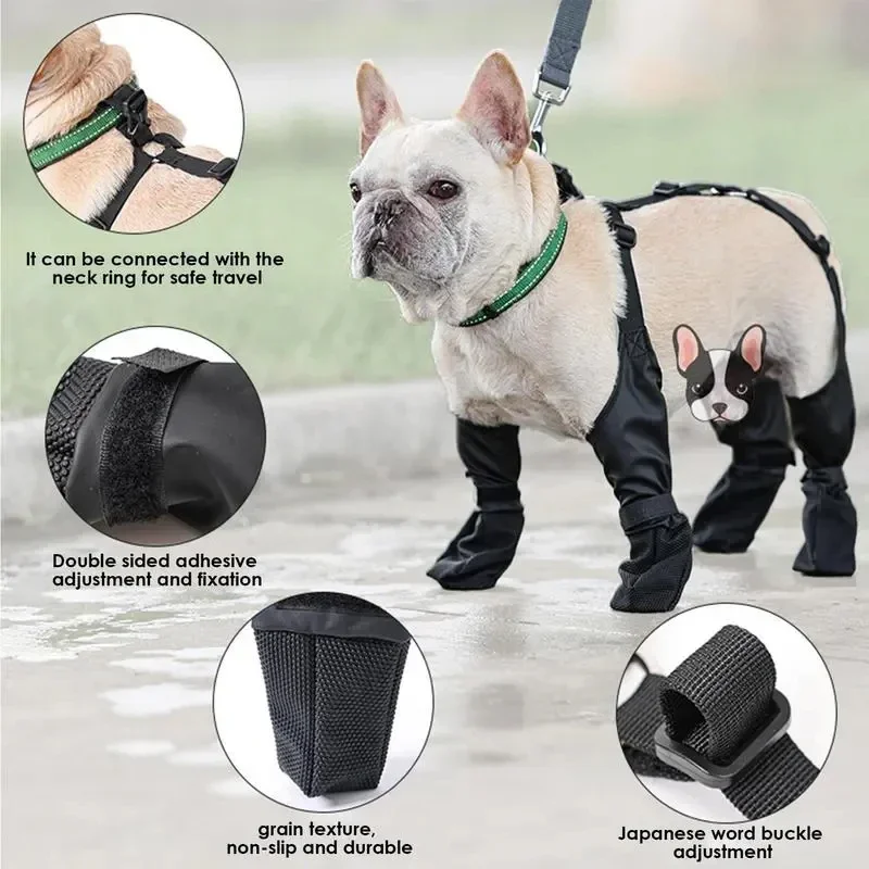 Set Stivali E Pantaloni Antipolvere Per Cani – Impermeabili, Antiscivolo Con Bretelle Regolabili Per Passeggiate E Neve